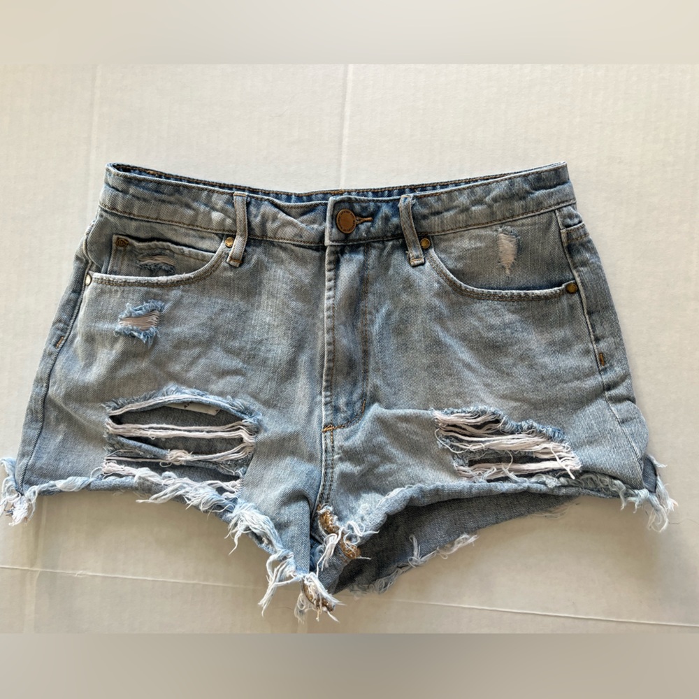 Articles of Society Denim High-Waisted Distressed Shirts Size 27
